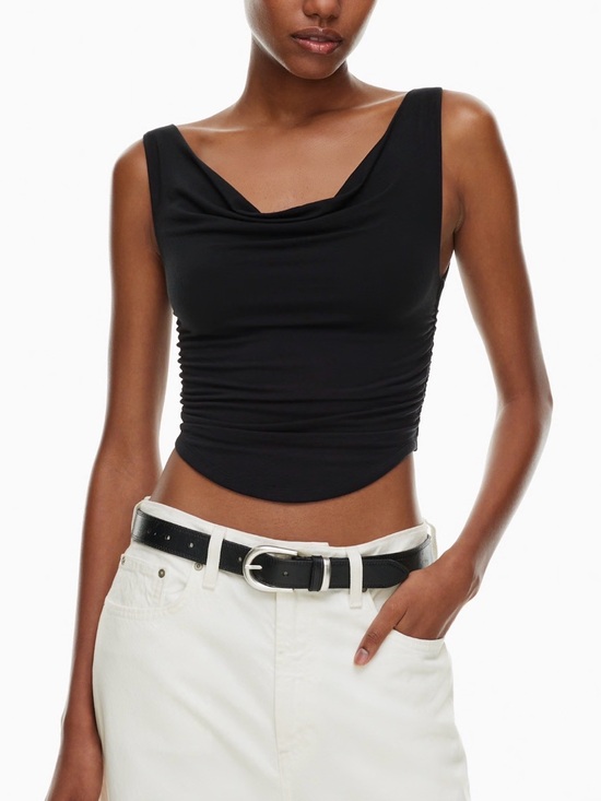 Wilfred Tops - Aritzia Wilfred Black Draped Cowl Parfait Top